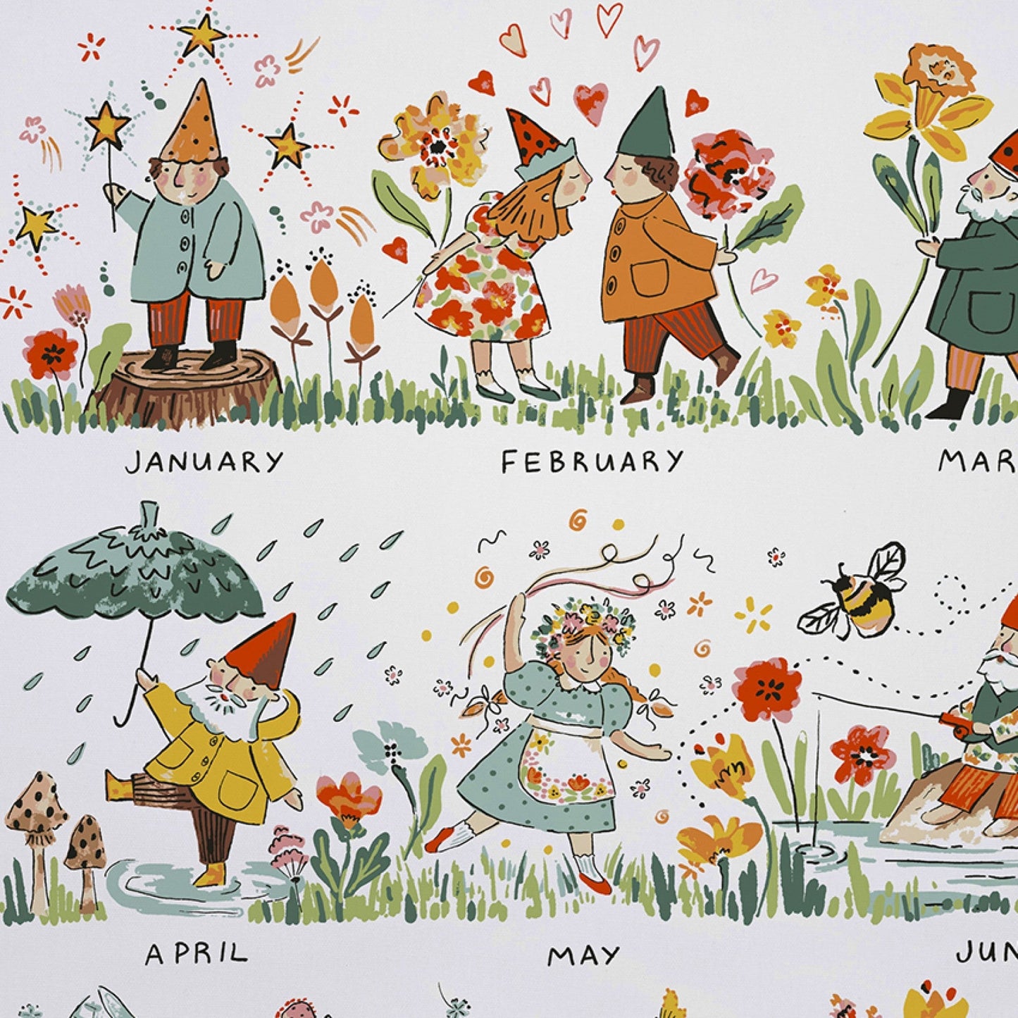 Gnome for the Holidays Christmas Cotton Tea Towel