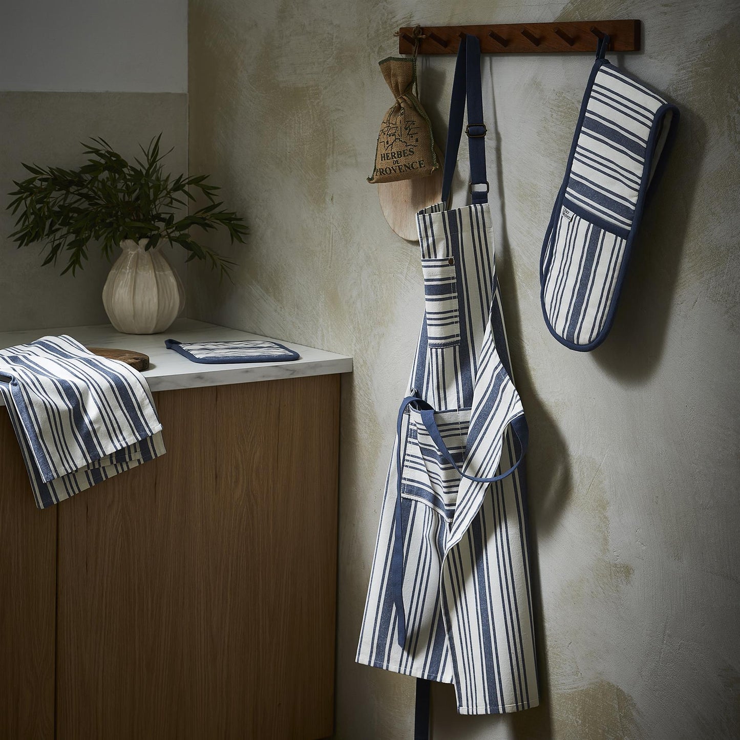 Denim Stripe Cotton Apron