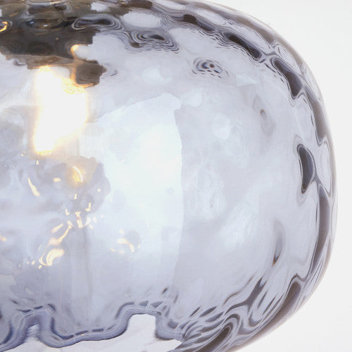 Azores Grey Textured Glass Oval Pendant