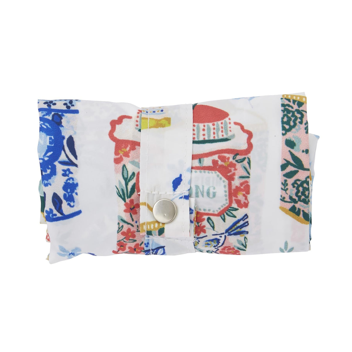Tea Tins Foldable Tote Bag Medium in Multicolour