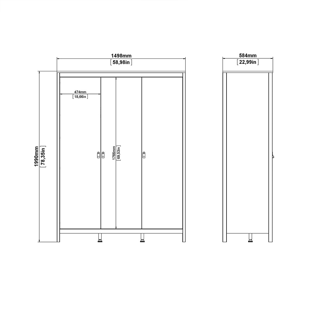 Barcelona Bedroom Package in Matt Black