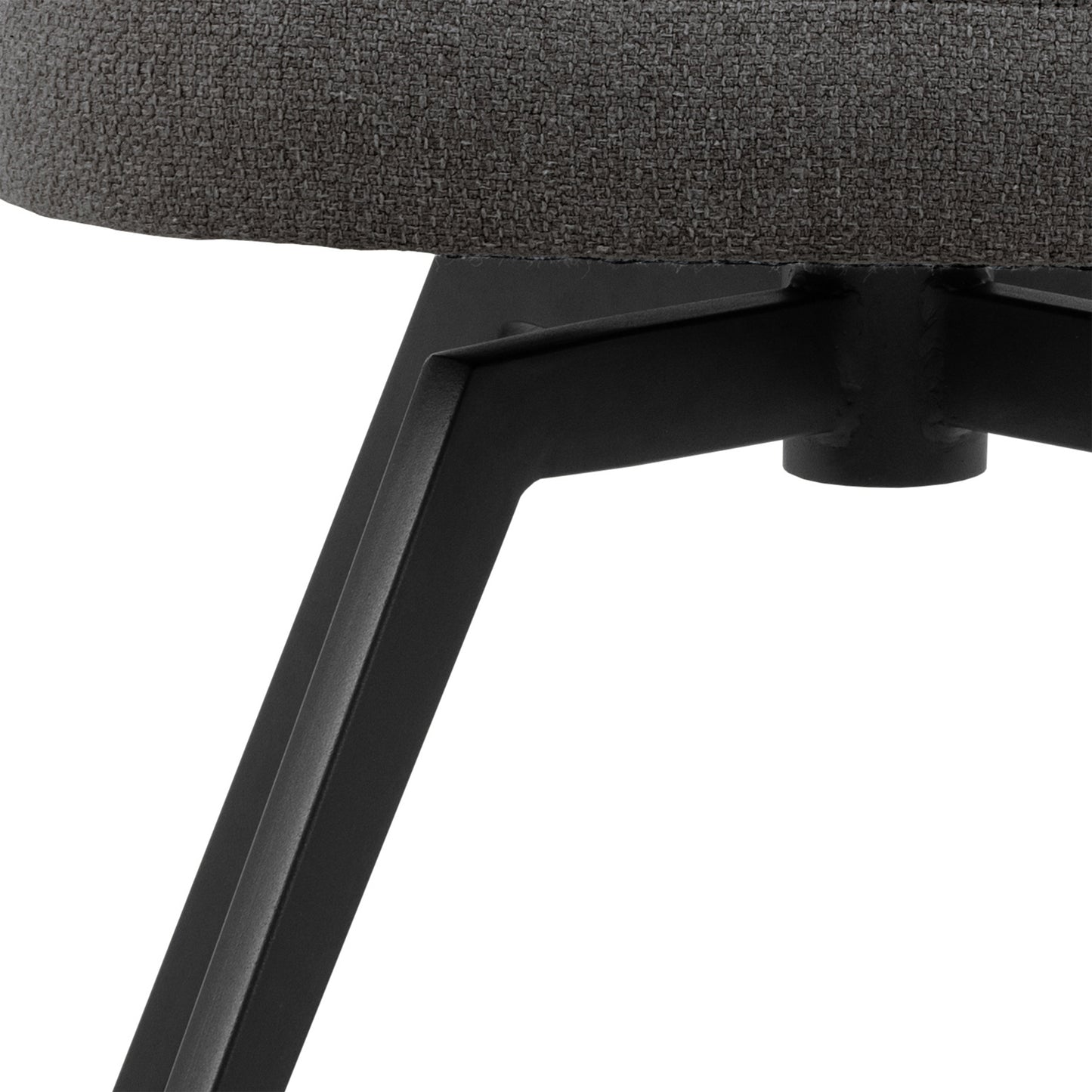 Soli Round Dining Table in Oak/Black Set 4 Grey Chairs
