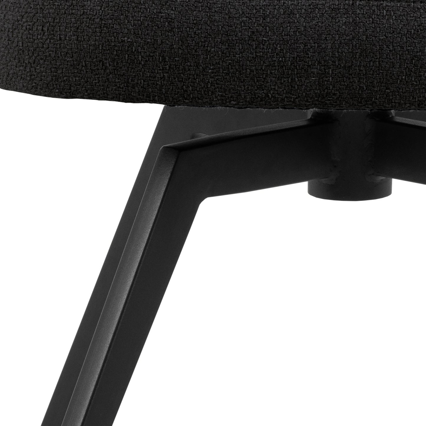 Soli Round Dining Table in Oak/Black Set 4 Black Chairs