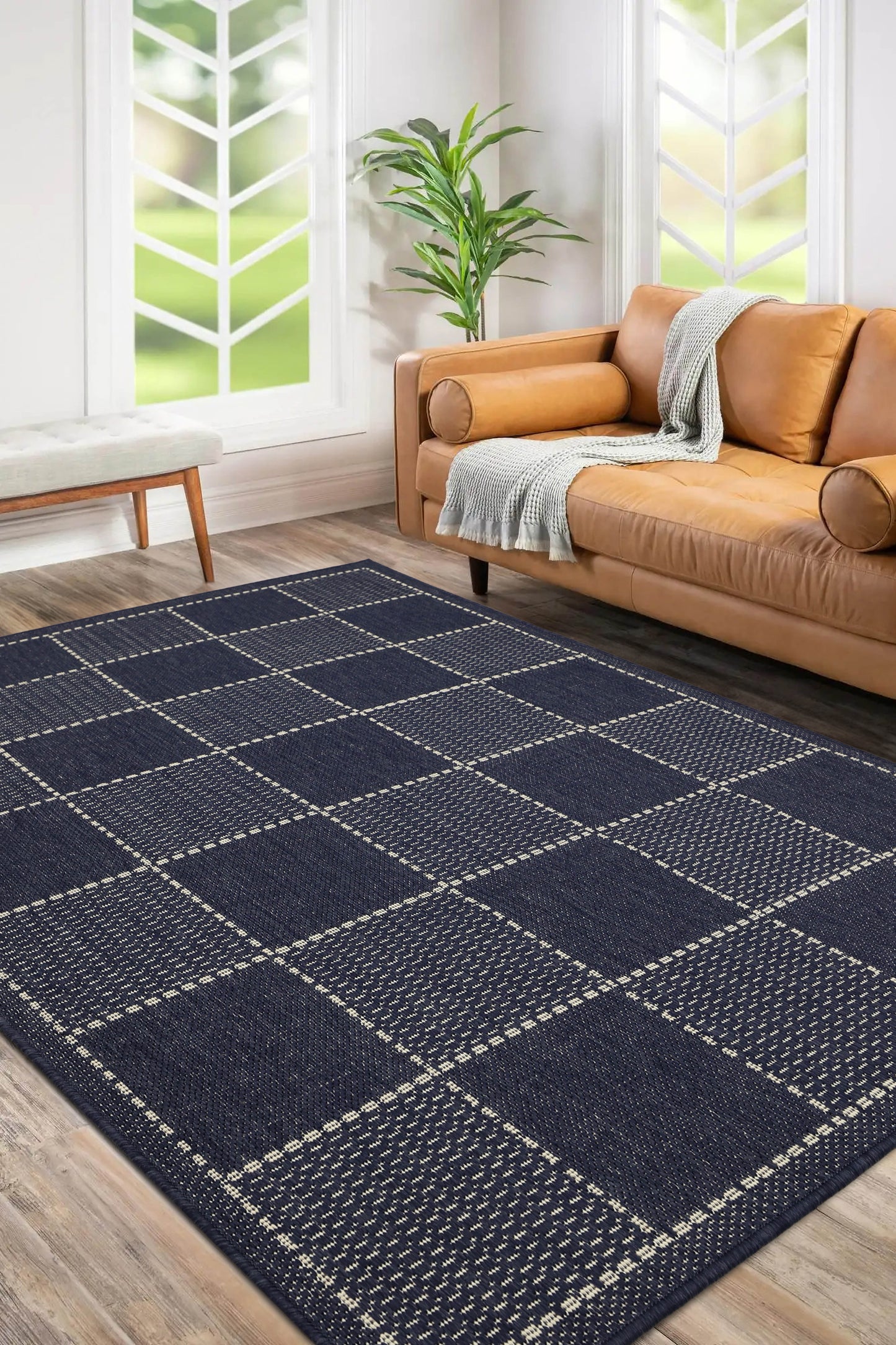 Check Flatweave Blue