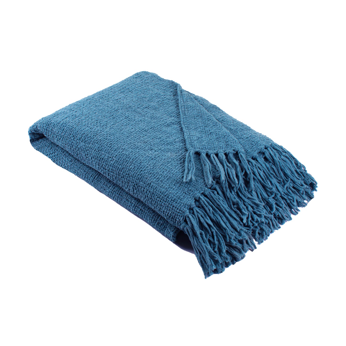 Chenille Teal Throw