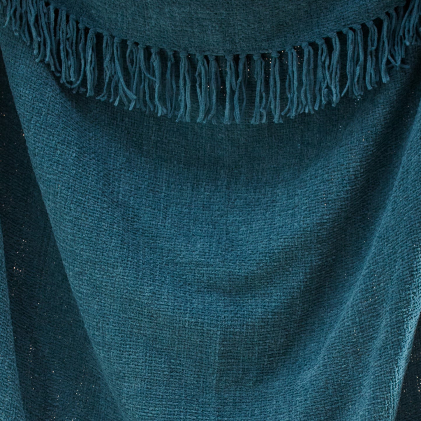 Chenille Teal Throw