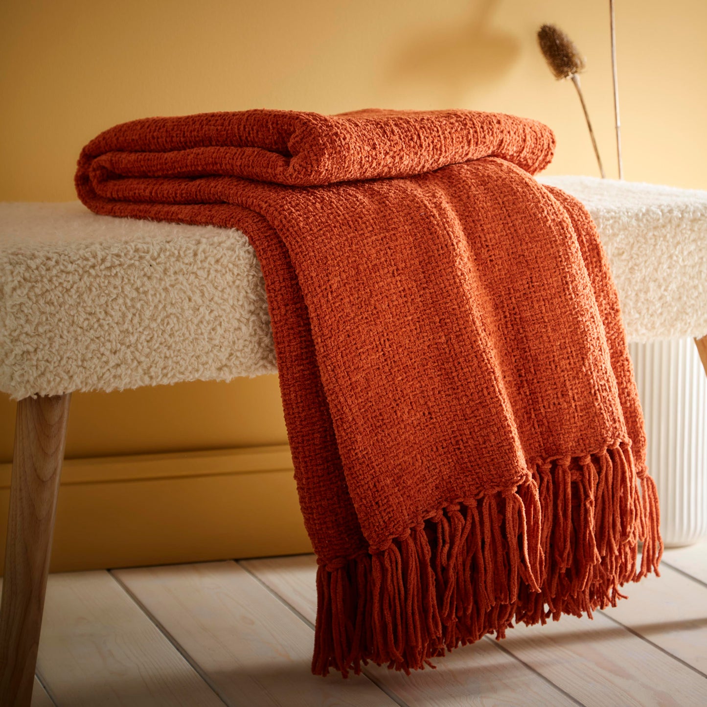 Chenille Terracotta Throw