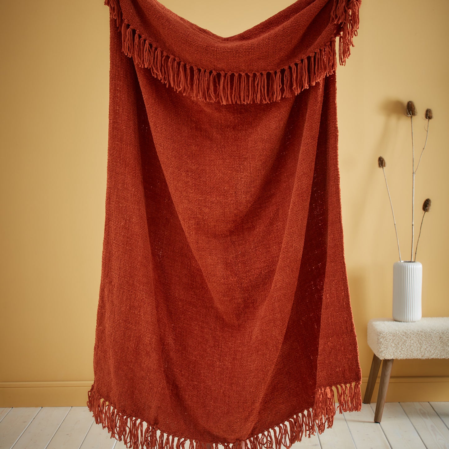Chenille Terracotta Throw