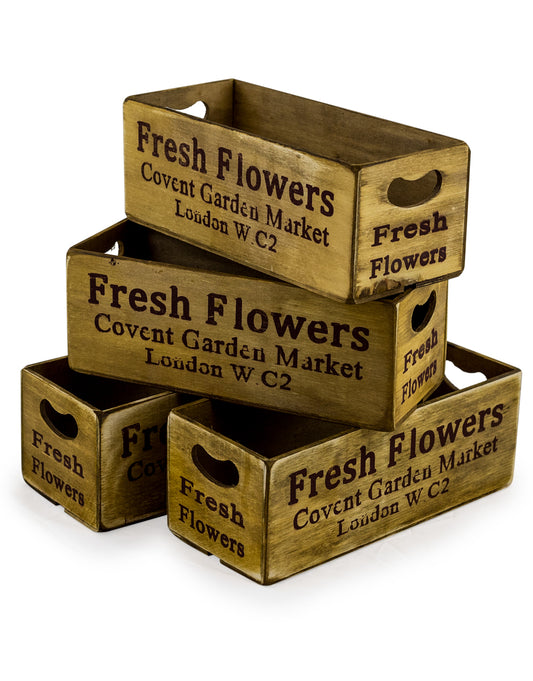Fresh Flowers Wooden Box