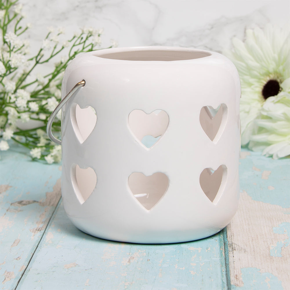 White Medium Heart Lantern