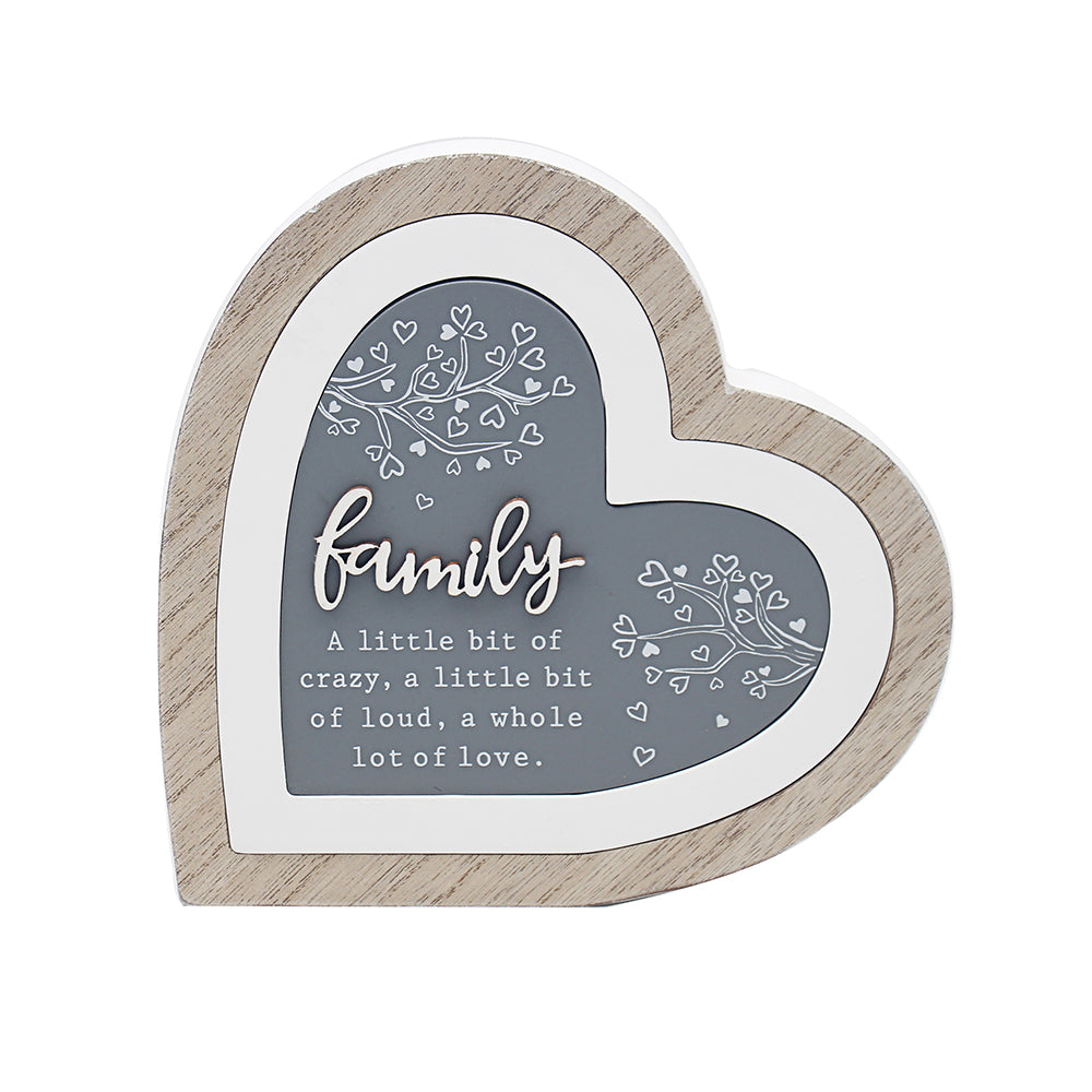 Family 3D Heart Plaque