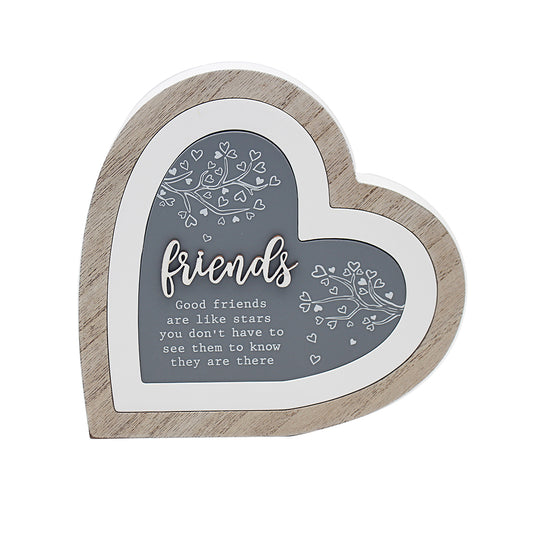 Friends 3D Heart Plaque