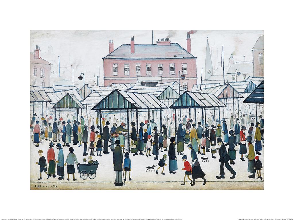 Market Scene Northern Town (Print)