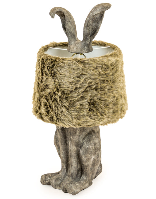 Rabbit Ear Lamp With Fur Shade