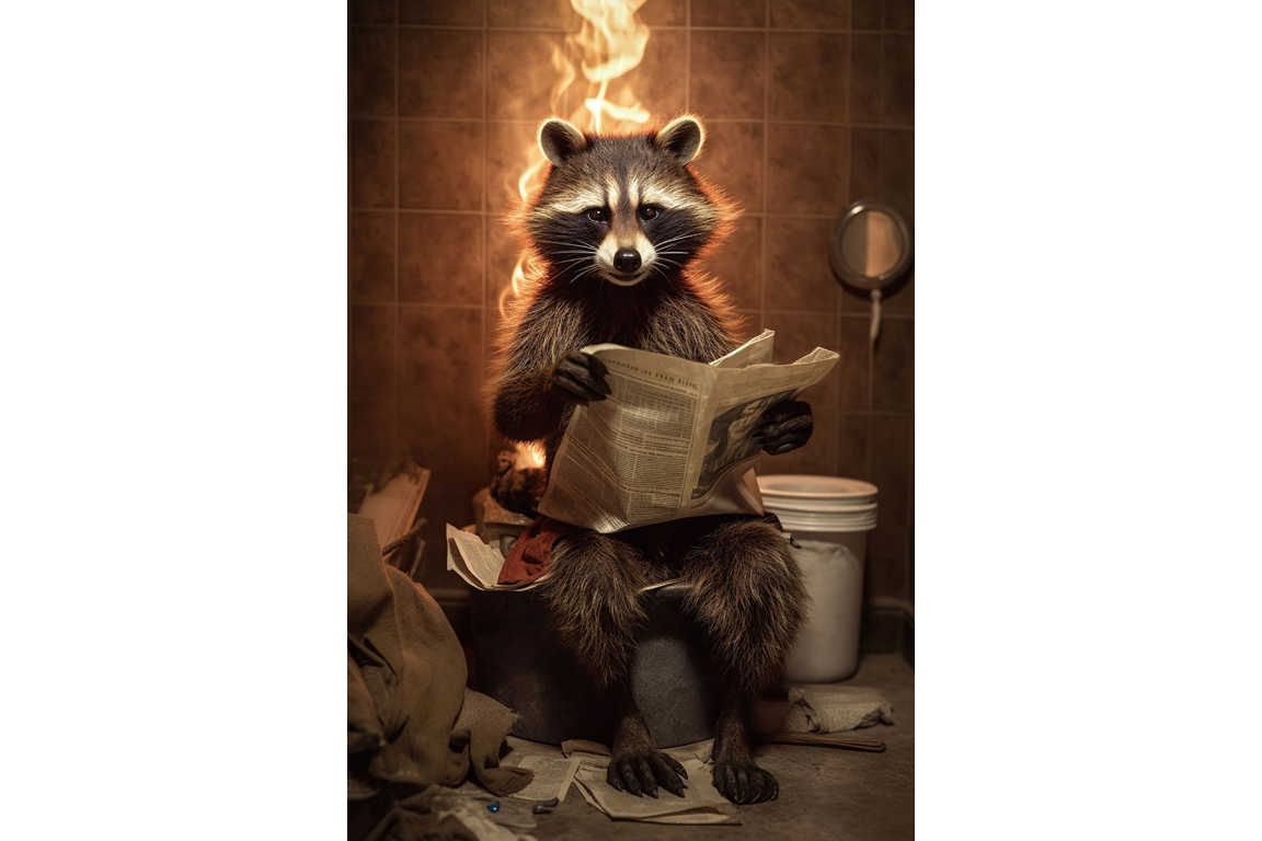 Raccoon in Flames