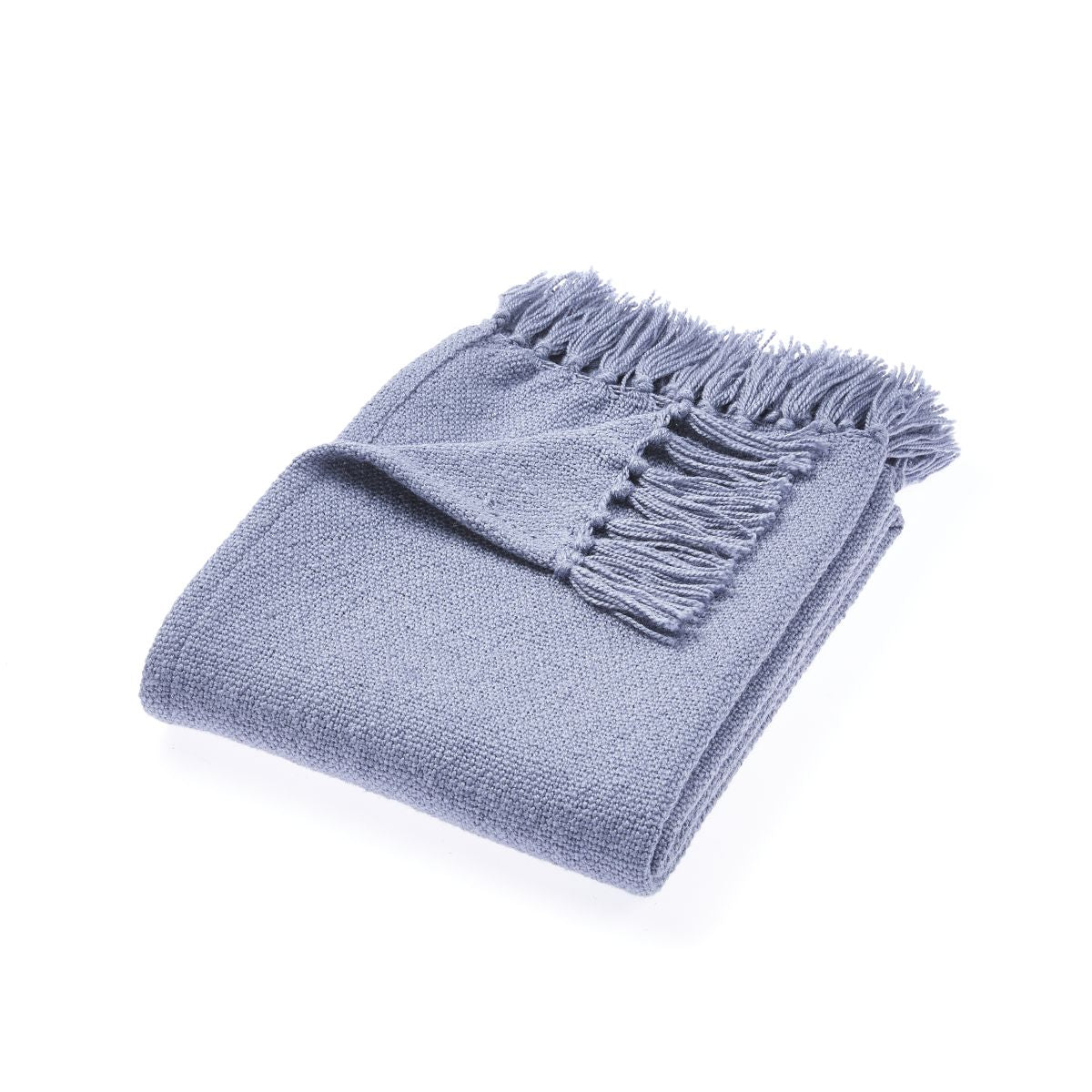 Hug Rug Woven Herringbone Throw Denim Blue
