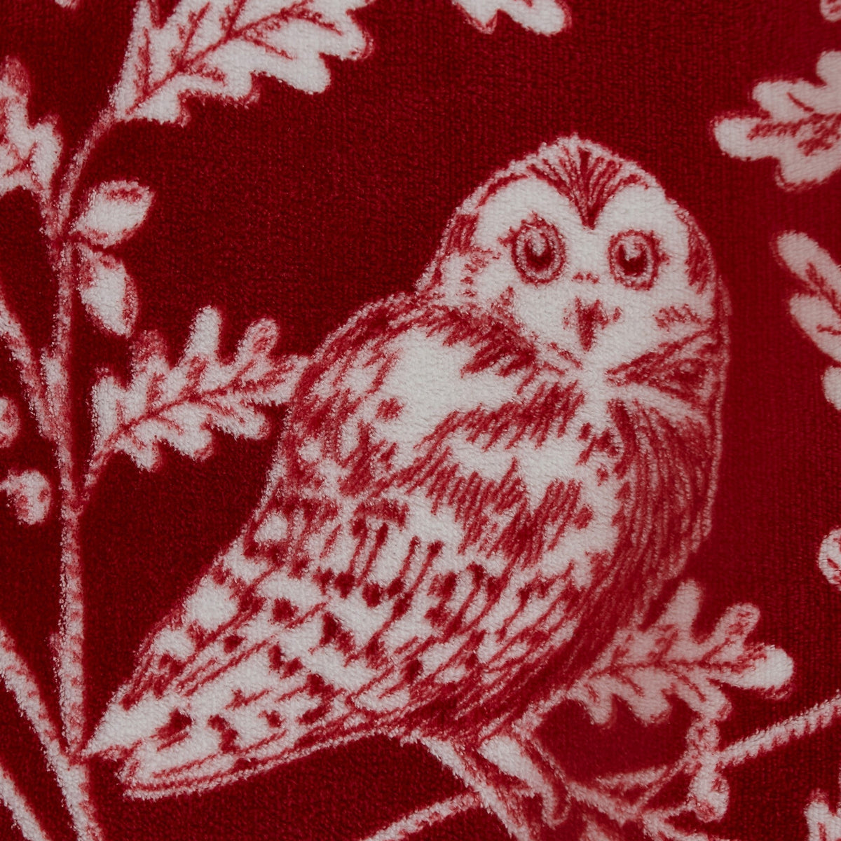 Woodland Owls Duvet Cover Set in Red
