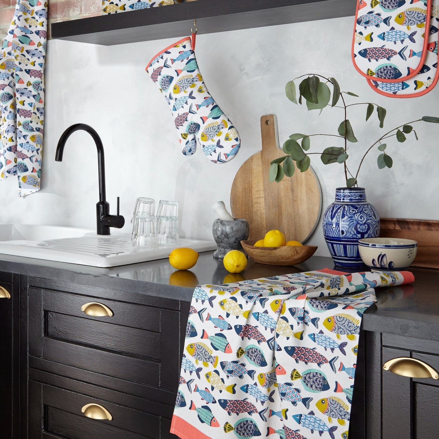 Aquarium Cotton Tea Towel