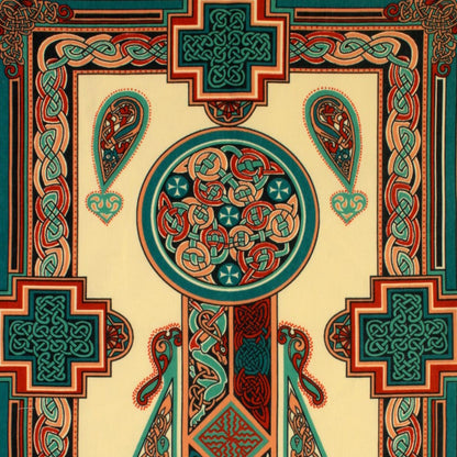 Celtic Panels Cotton Tea Towel