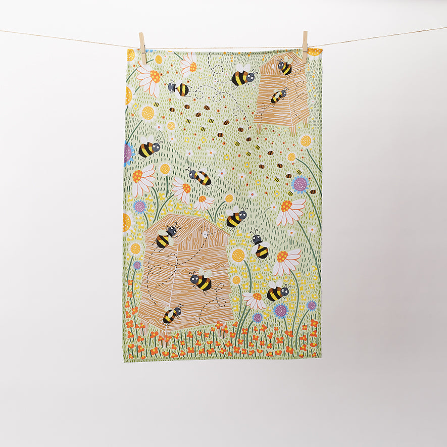 Bees Cotton Tea Towel