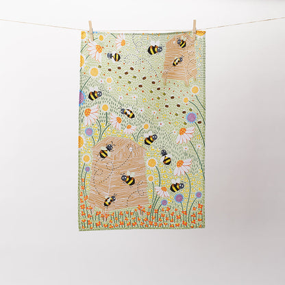 Bees Cotton Tea Towel