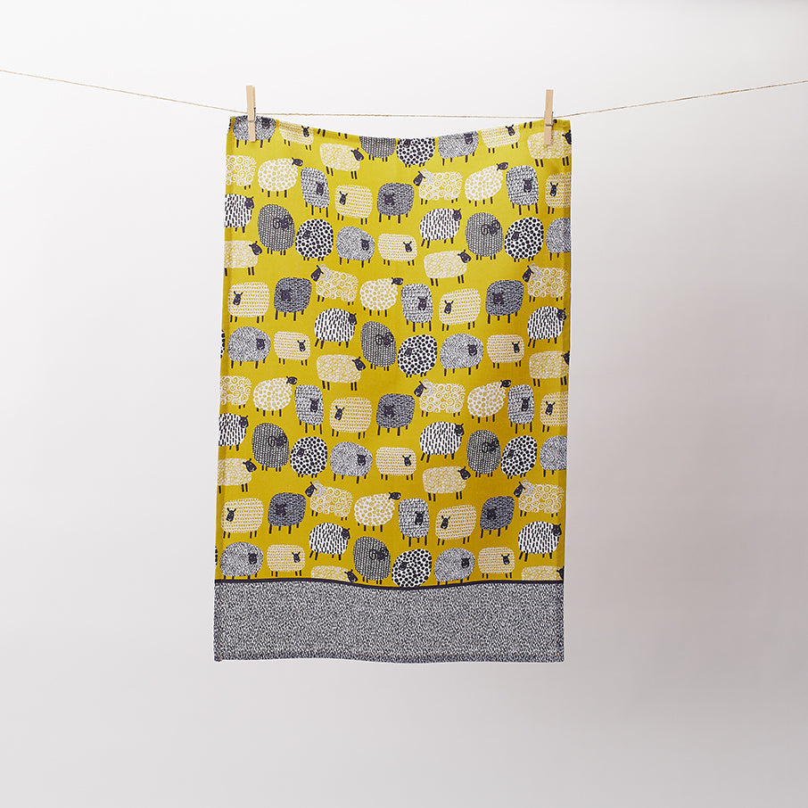 Dotty Sheep Cotton Tea Towel