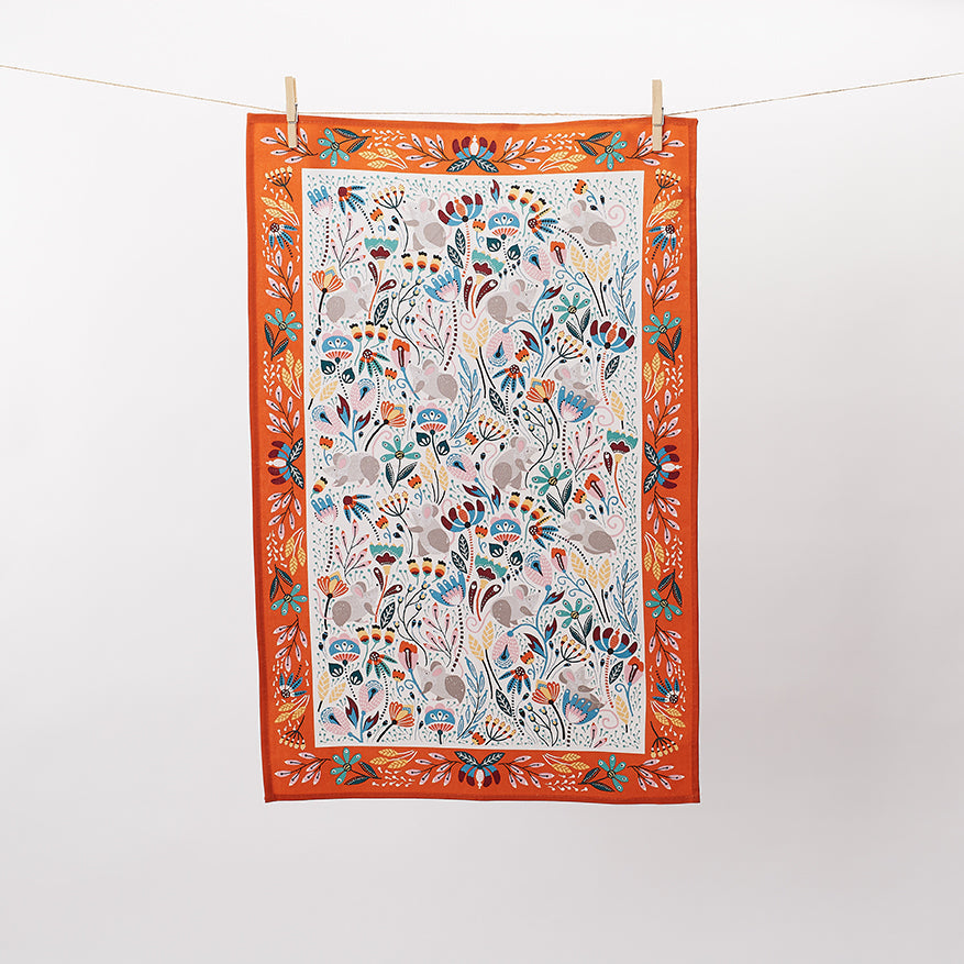 Field Mice Cotton Tea Towel