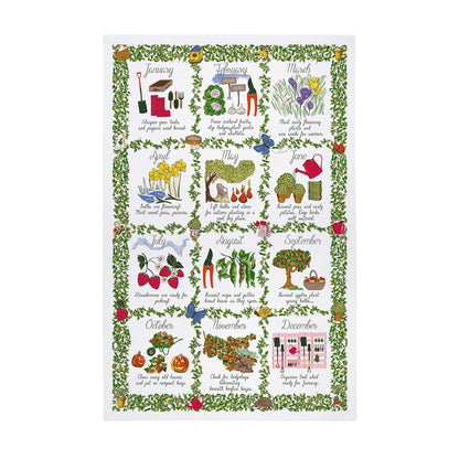 Gardeners Calendar Cotton Tea Towel