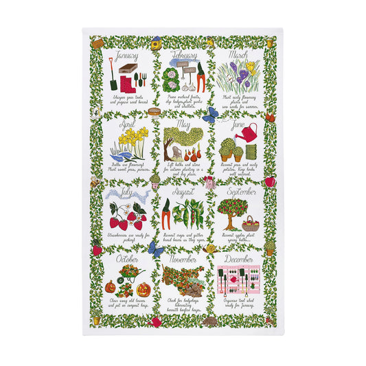 Gardeners Calendar Cotton Tea Towel
