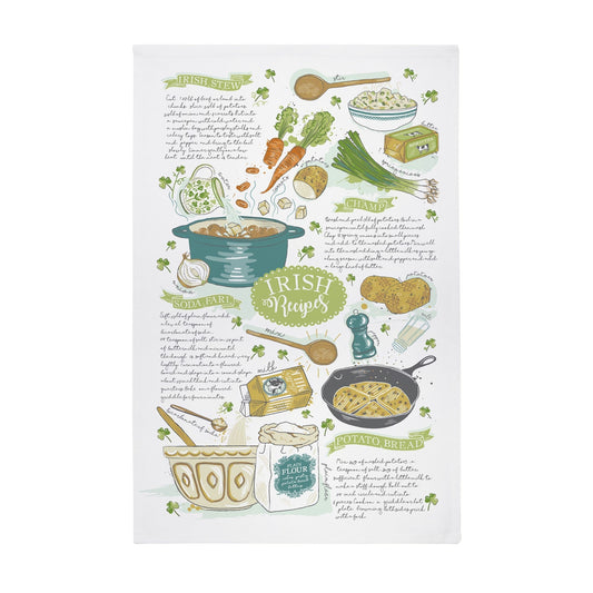 Irish Recipes Cotton Tea Towel