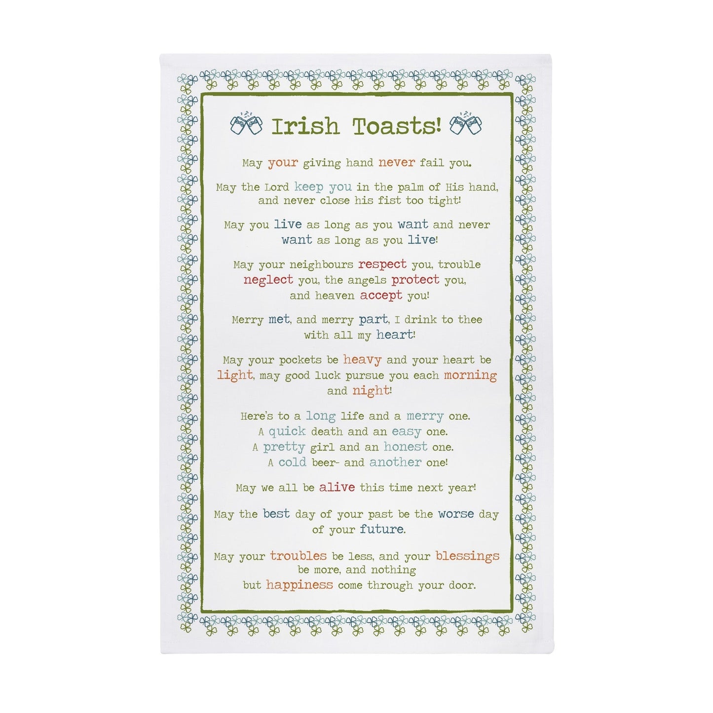 Irish Toasts Cotton Tea Towel
