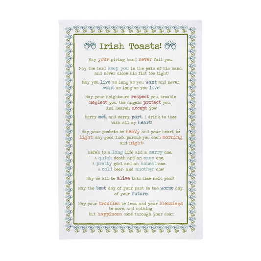 Irish Toasts Cotton Tea Towel