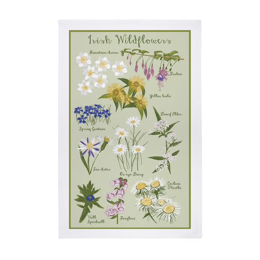 Irish Wild Flowers Cotton Tea Towel