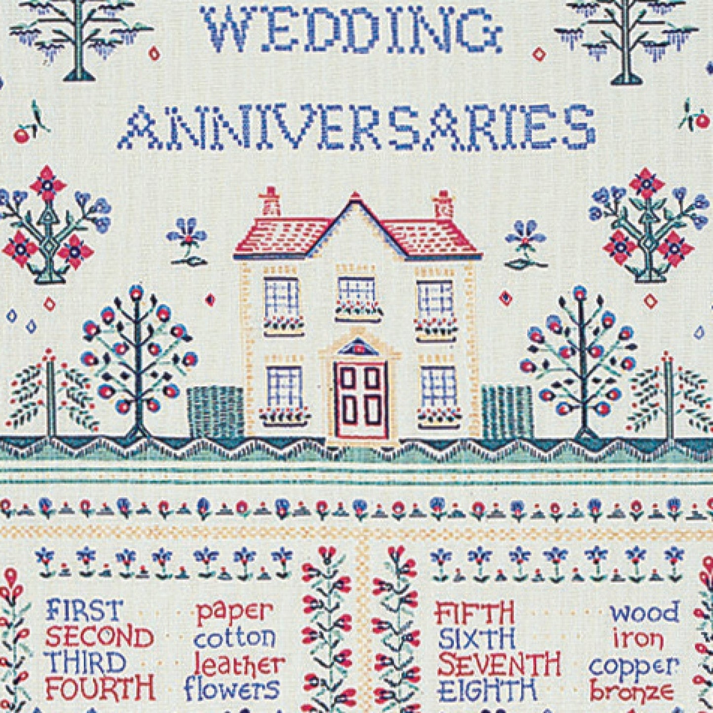 Wedding Sampler Cotton Tea Towel