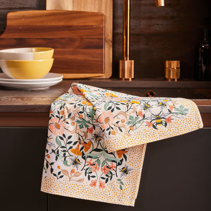 Bee Bloom Cotton Tea Towel