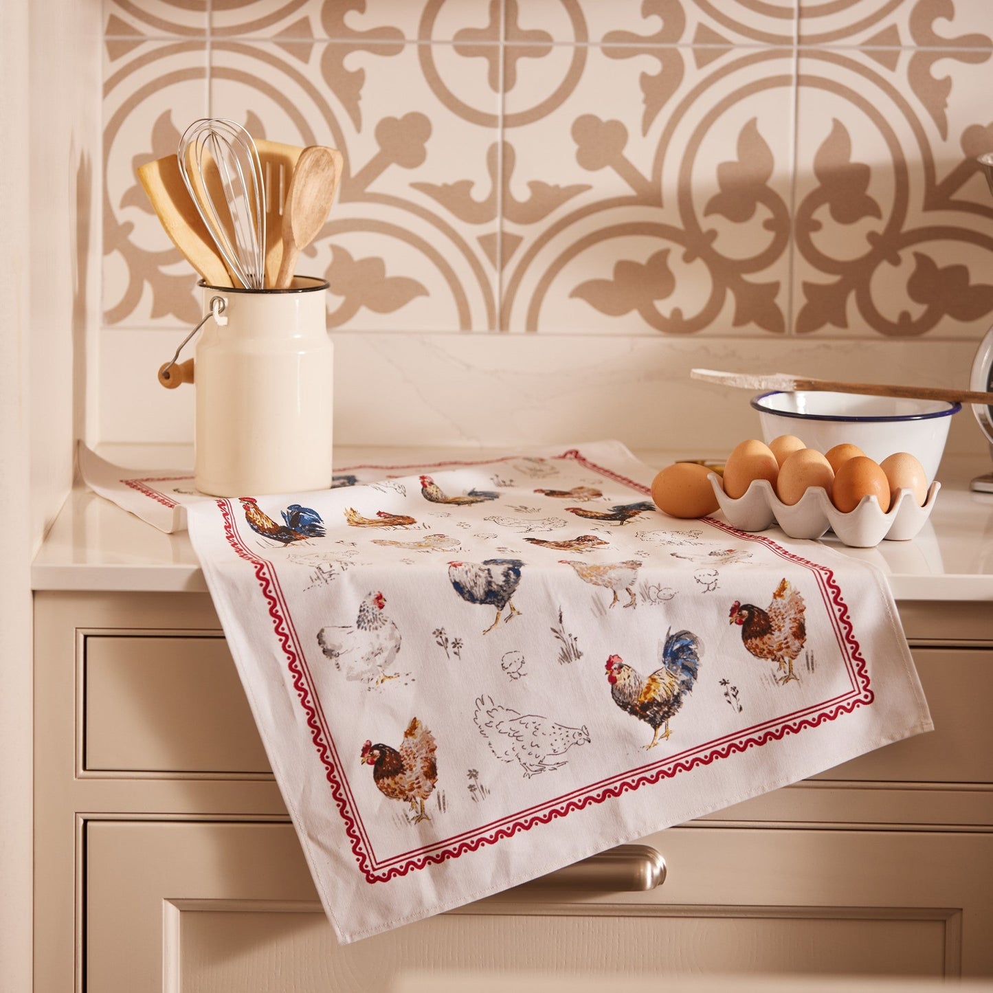 Farm Birds Cotton Tea Towel