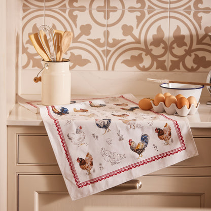 Farm Birds Cotton Tea Towel