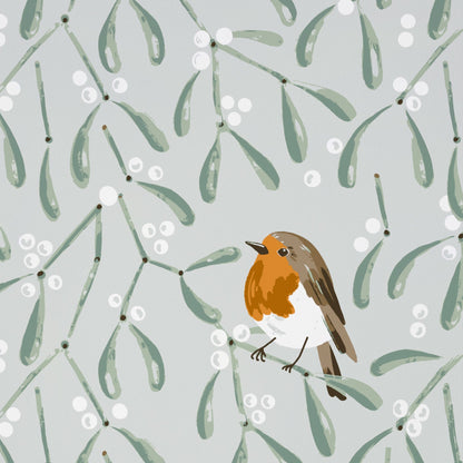 Mistletoe & Robin Recycled Cotton Blend Tea Towel