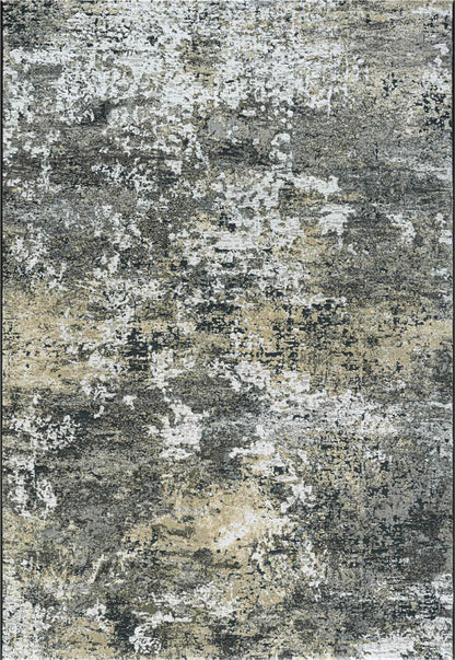 Canyon polyester and heatset in Charcoal and gold