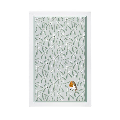Mistletoe & Robin Recycled Cotton Blend Tea Towel