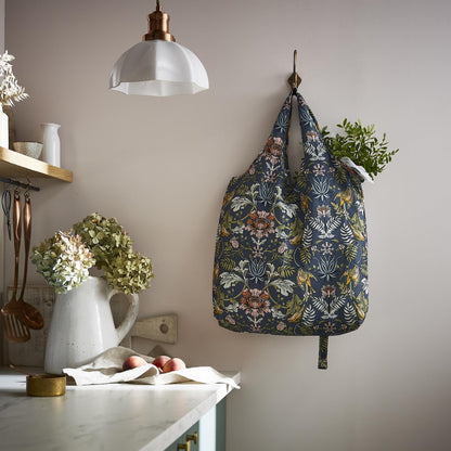 Finch & Flower Foldable Tote Bag Medium in Navy