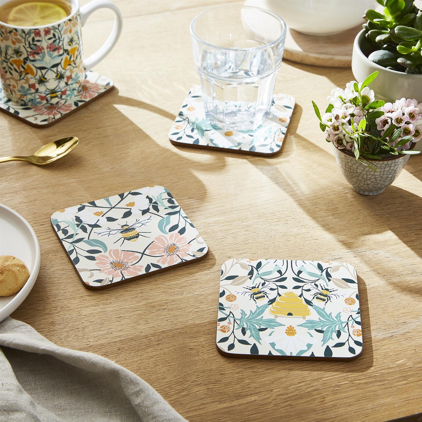 Bee Bloom Coasters 4 Pack