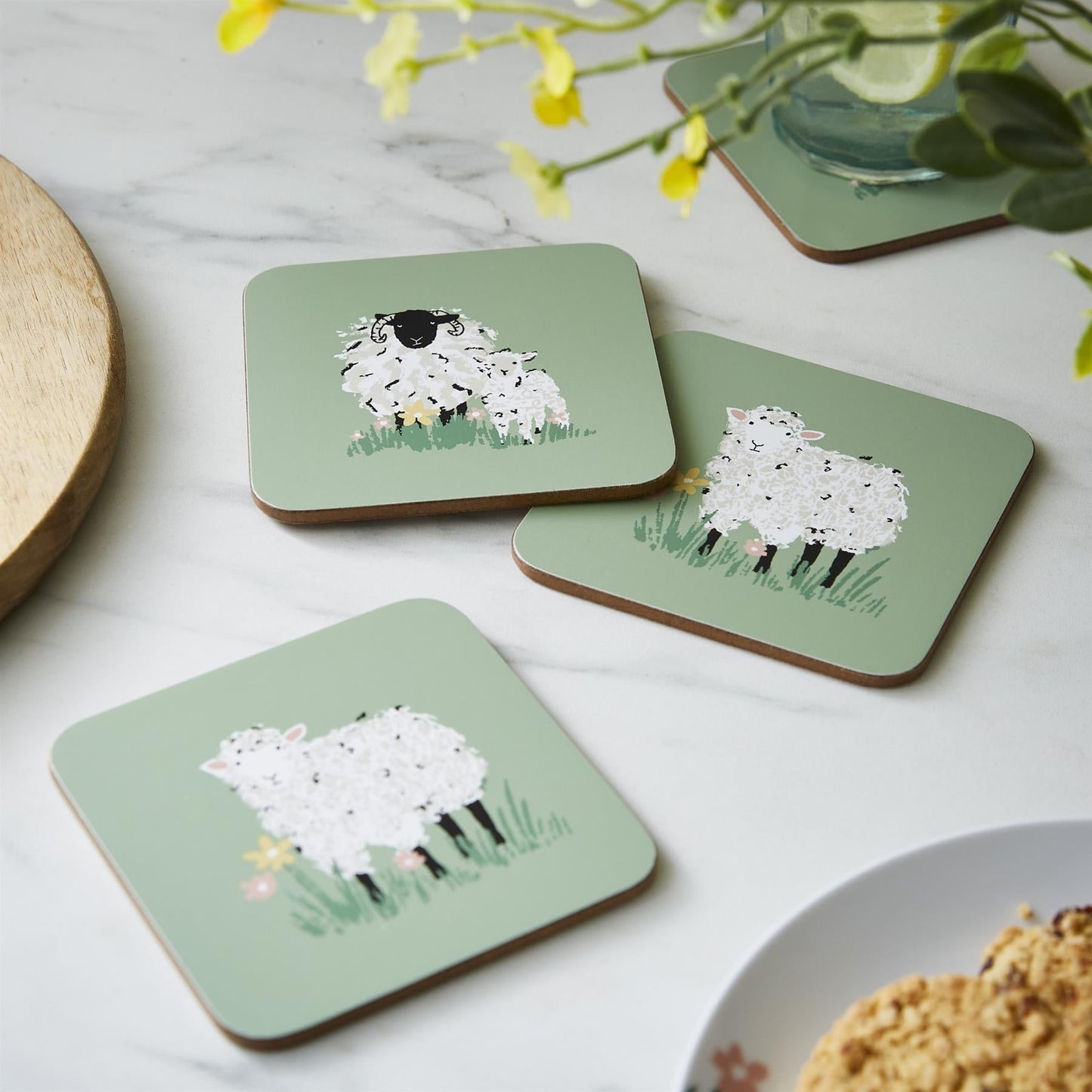 Woolly Sheep Coasters 4 Pack