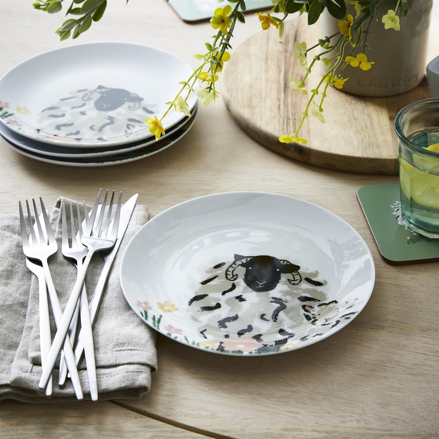 Woolly Sheep Porcelain Side Plates 4 Pack