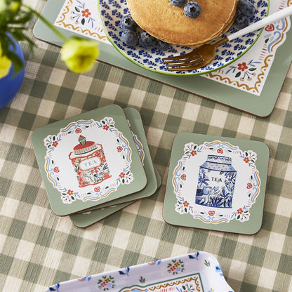 Tea Tins Coasters 4 Pack