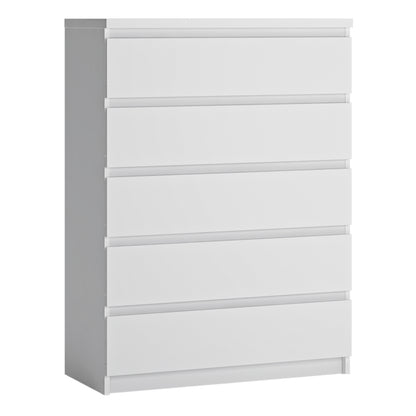 Fribo Chest Of 5 Drawers in Alpine White