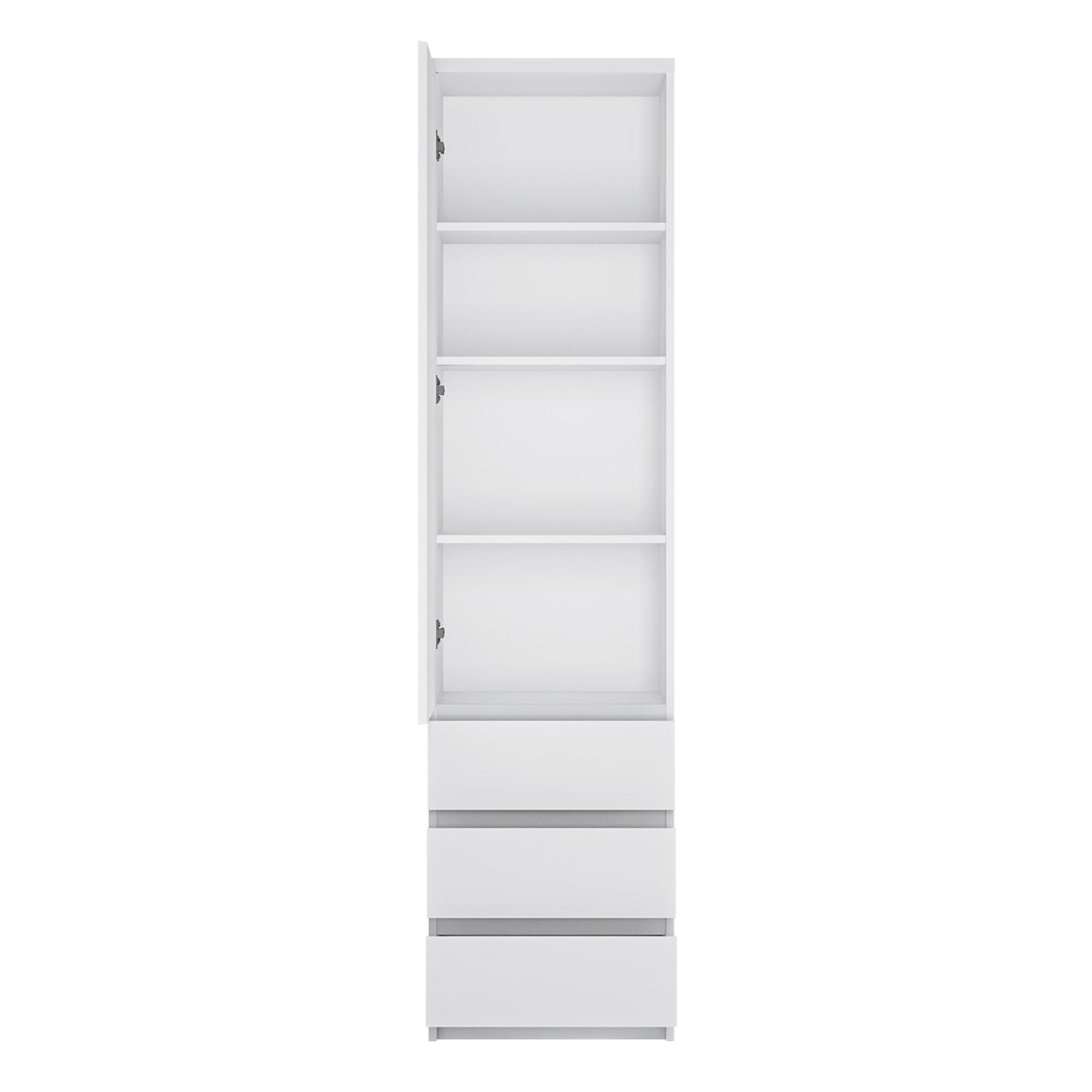 Fribo Tall 1 Door 3 Drawer Cupboard in White