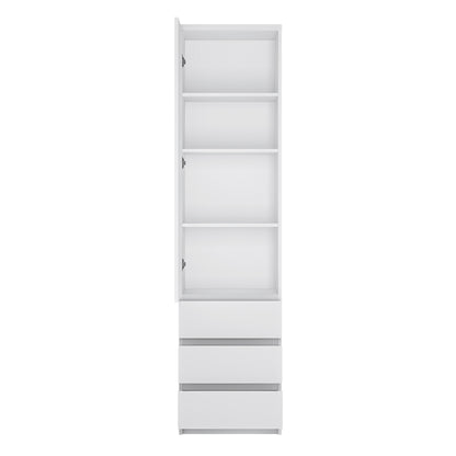 Fribo Tall 1 Door 3 Drawer Cupboard in White