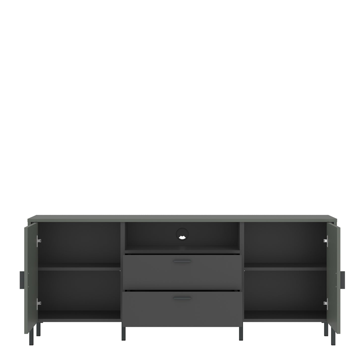 Arundel TV Cabinet 2 Door 2 Drawer Wide in Green/Grey