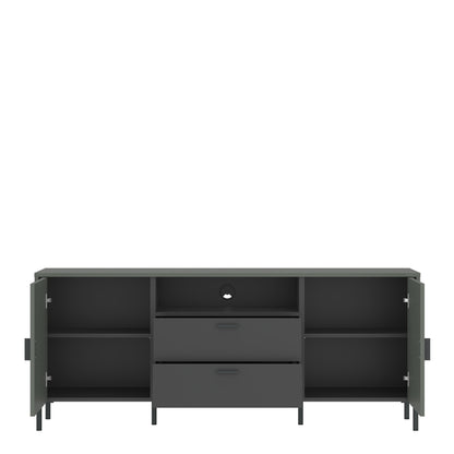 Arundel TV Cabinet 2 Door 2 Drawer Wide in Green/Grey